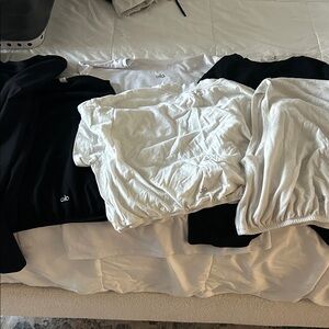 Alo set of six black/white tops sizes M/L